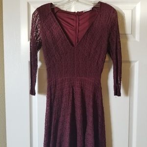 Dark red lace dress